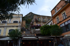 A street scene in Taormina, Sicily, Italy