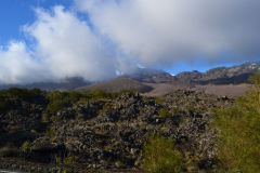 Mount Etna in clouds in Sicily, Italy