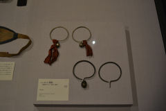 Ancient earings inside the Tokyo Museum, Tokyo, Japan
