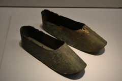 Metal shoes inside the Tokyo Museum, Tokyo, Japan