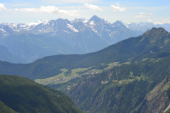 Italian Alps scenery on a hike to the Mount Falinere near Buisson, Italy