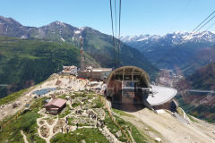 Monte Bianco Skyway cable car to Bistrot Des Glaciers and Refuge Torino in Italy