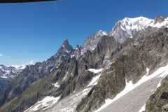 Mont Blanc massive as seen from the cable car in Italy
