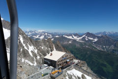 Refuge Turin from the Mont Blanc cable car in Italy