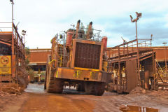 At BHP Billiton Mount Whaleback iron ore mine in Newman, Western Australia