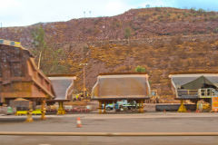 At BHP Billiton Mount Whaleback iron ore mine in Newman, Western Australia