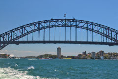 Sydney Harbour Bridge taken from a ferry in Sydney, Australia