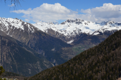 Hiking to the Lago d Arpy in the Aosta Vally in April, Italy