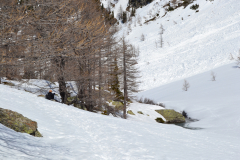 At the Lago d Arpy in the Aosta Vally in April, Italy