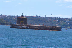 Fort Denison at Sydney Cove on the ferry from Circular Quay to Manly, Sydney, Australia