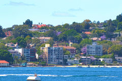 Water scenes at Sydney Cove on the ferry from Circular Quay to Manly, Sydney, Australia