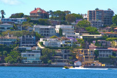 Water scenes at Sydney Cove on the ferry from Circular Quay to Manly, Sydney, Australia