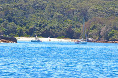 A beach taken from Sydney Cove on the ferry from Circular Quay to Manly, Sydney, Australia