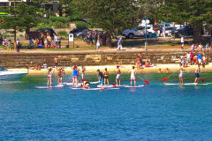 Beach scene at Manly Beach i nSydney, Australia