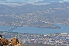 View from the summit of Mount Wellington near Hobart in Tasmania.