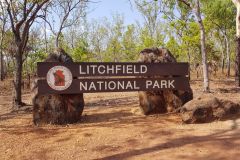 Entrance sign of Litchfield National Park Australia
