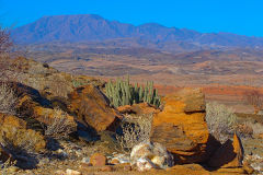 Desert landscape at Valley of a Thousand Hills campsite in Namibia
