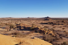 View from a summit over Spitzkoppe camp site