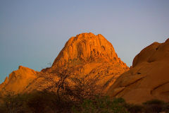 Spitzkoppe during sunset in Namibia