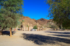 The camp site of Ais-Ais in the Fish River Canyon of Namibia