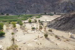 Overview of the last part of the Ais-Ais camp site in the Fish River Canyon Namibia