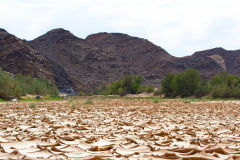 Dry part of the Fish River at Ais-Ais in the Fish River Canyon Namibia