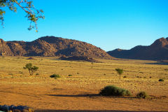 View from the camp site at Namtib Desert Lodge in the Namib Desert of Namibia